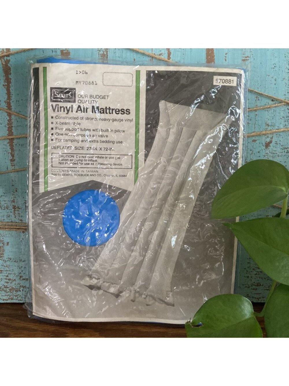 Sears Vintage 60’s/70’s Pool Float Air Mattress NOS Blue Five Tube Vinyl 70881